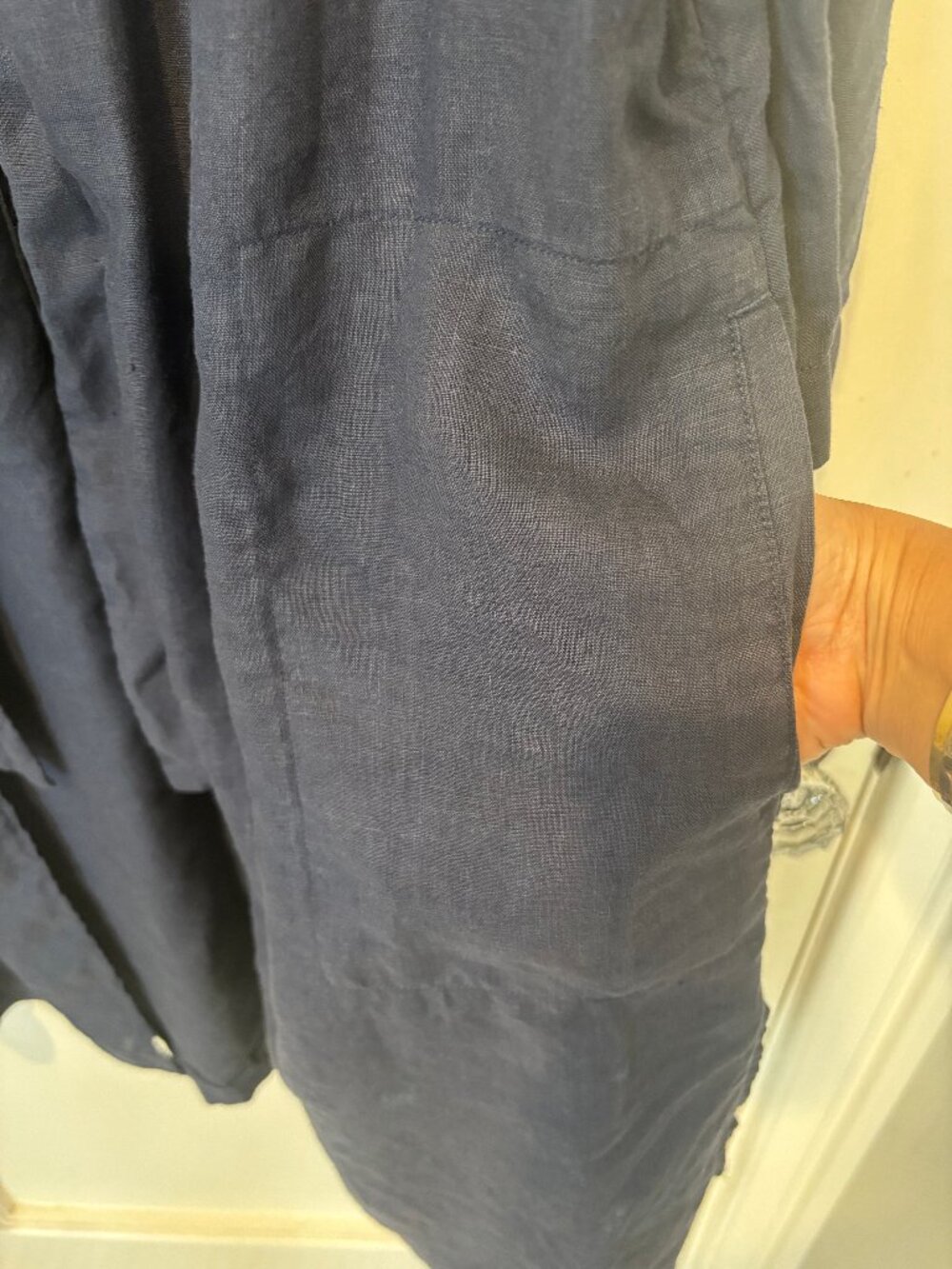 Pure Jill (J Jill) Garment-dyed Navy Linen Duster (M) - Picture 6 of 10